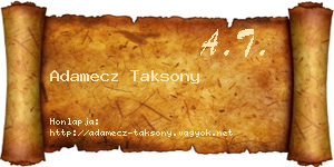 Adamecz Taksony névjegykártya